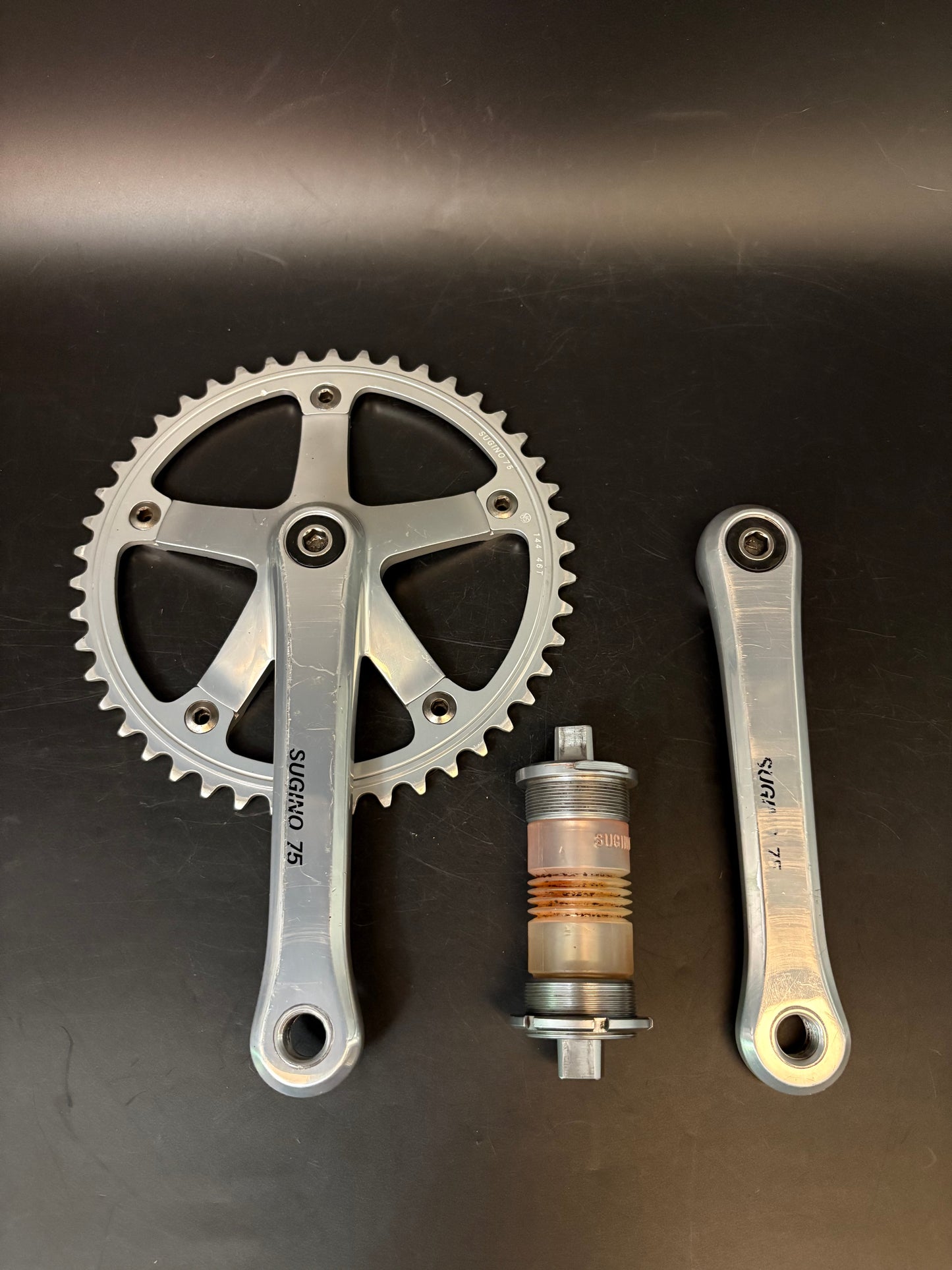 Sugino 75 Crankset Silver 165mm 46t