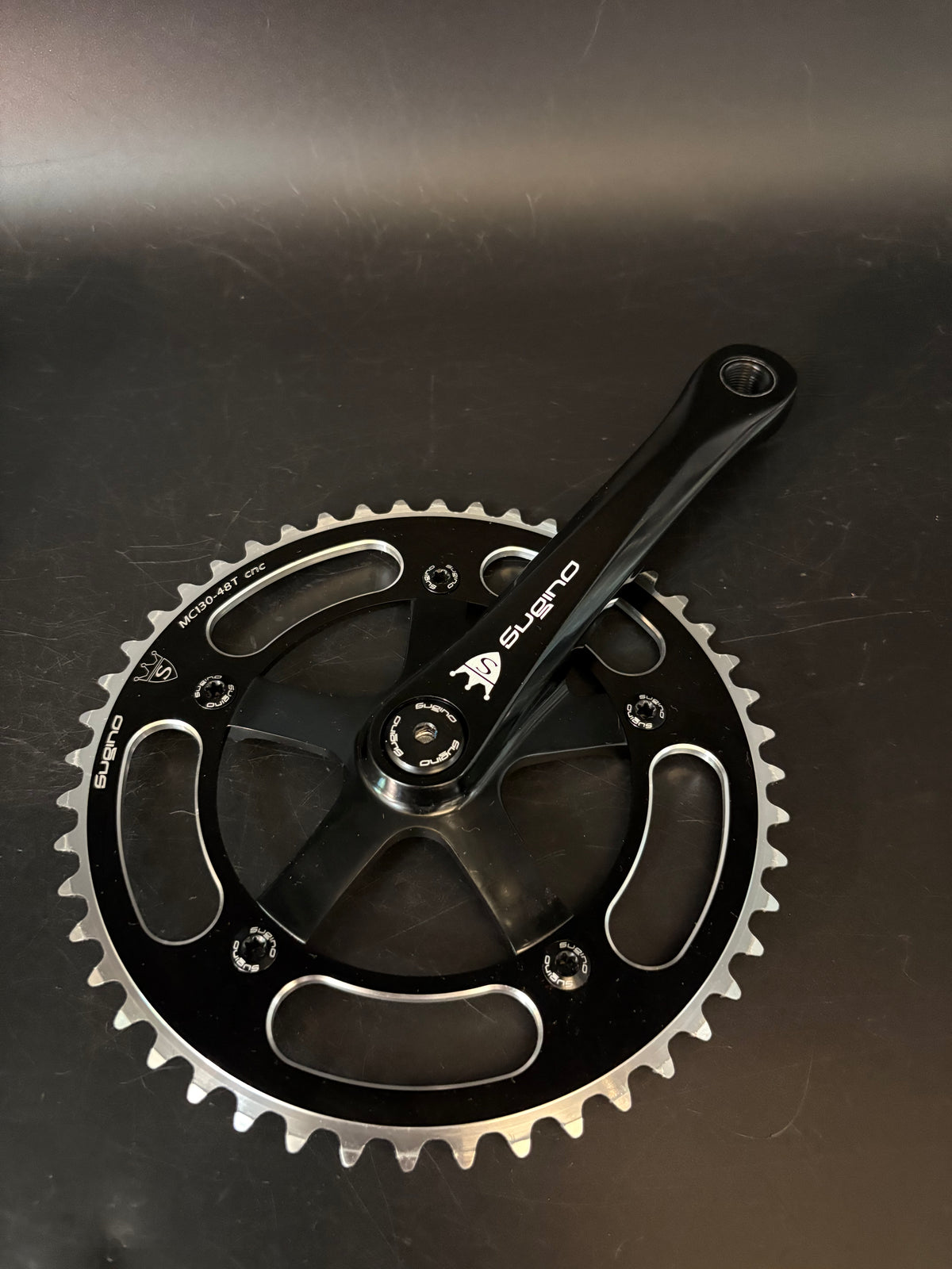 Sugino RD4 Mighty Comp Crankset Black 165mm 48t 130bcd
