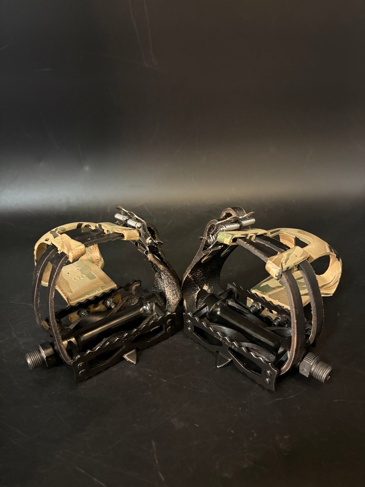 MKS Mash Wide / All City Leather Double Straps Pedal Setup Black
