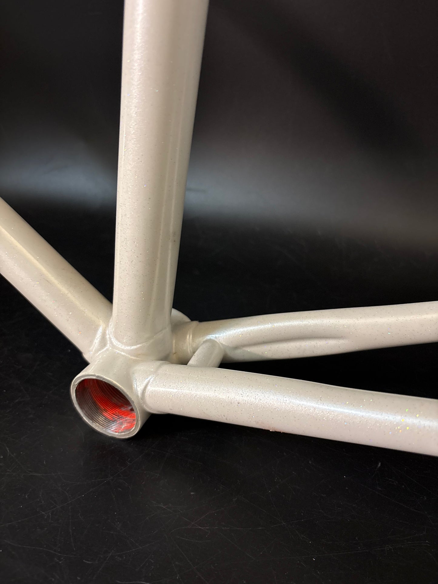 Unbranded Track Frameset White Sparkle 56cm ST 55cm TT