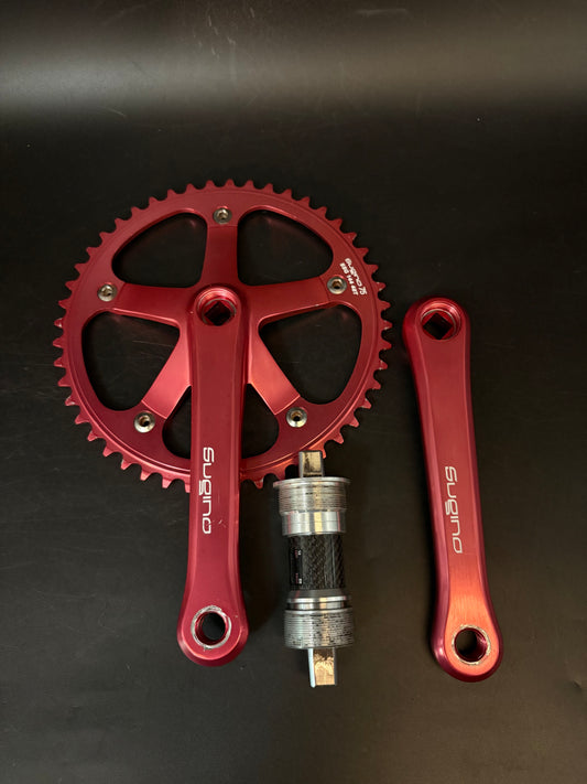 Sugino 75 Crankset Red 165mm 48t