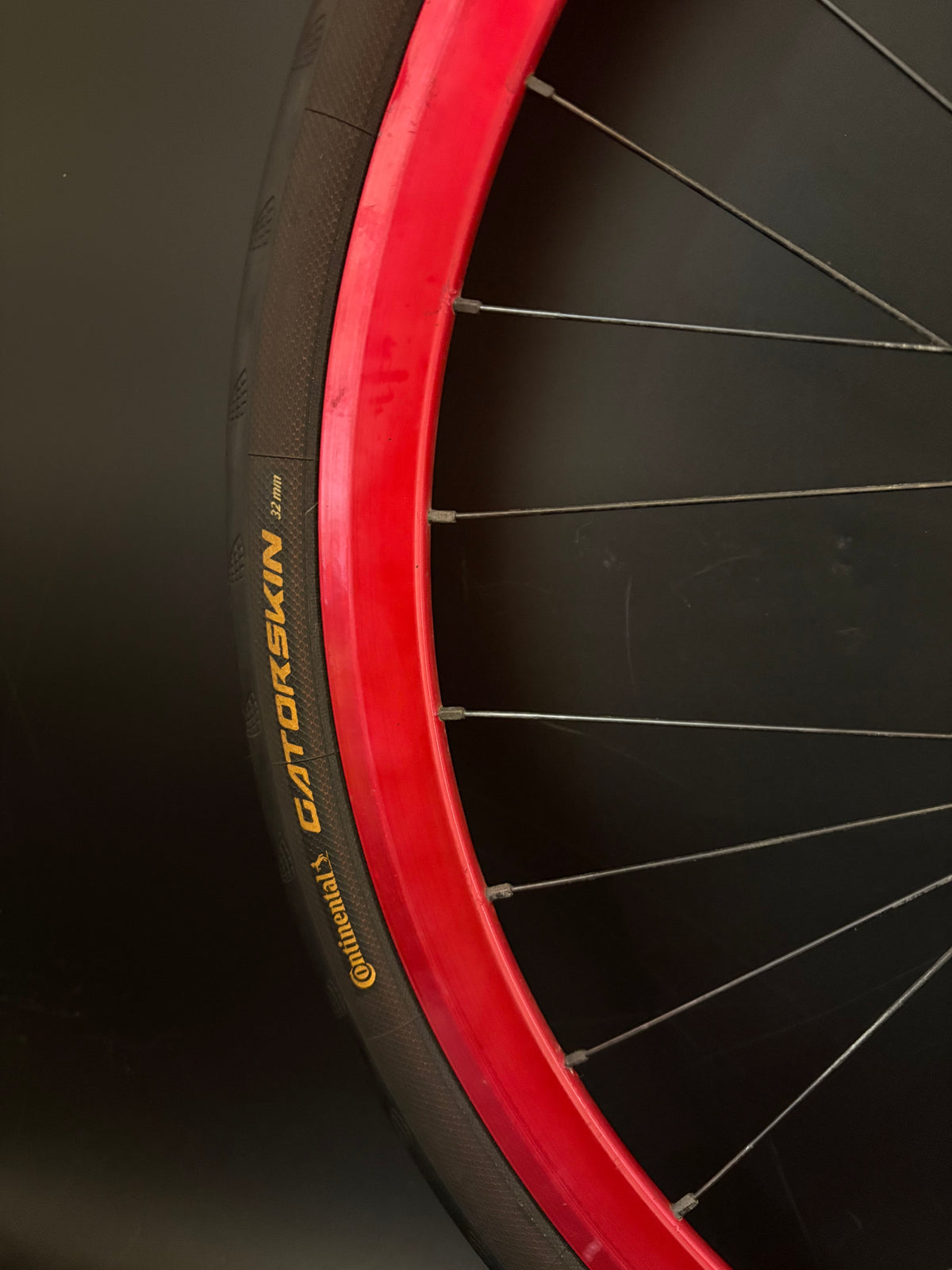 Velocity Deep V / Phil Wood Wheelset Red 32h