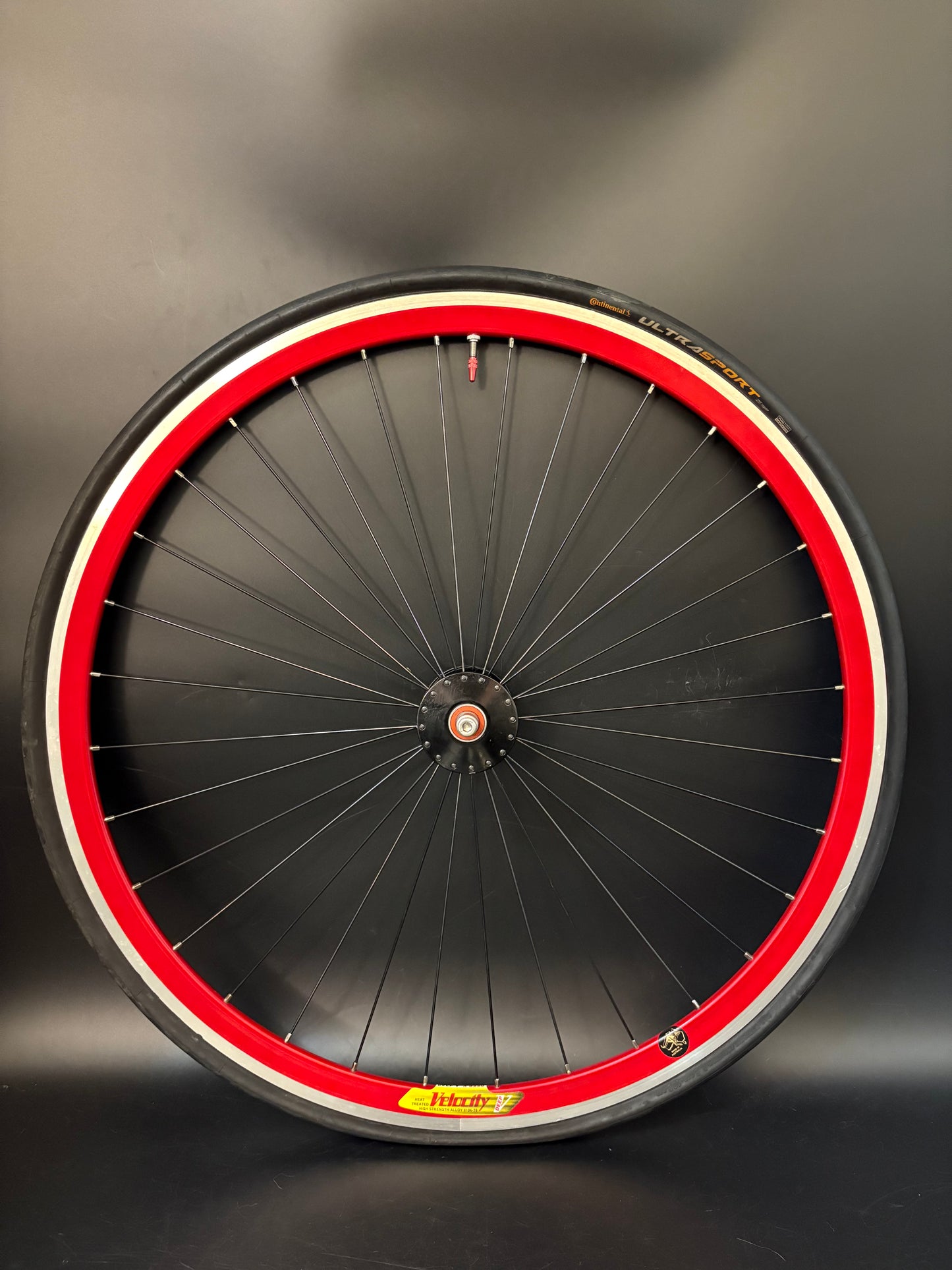 Velocity Deep V Red Machined / Phil Wood Wheelset Black 32h
