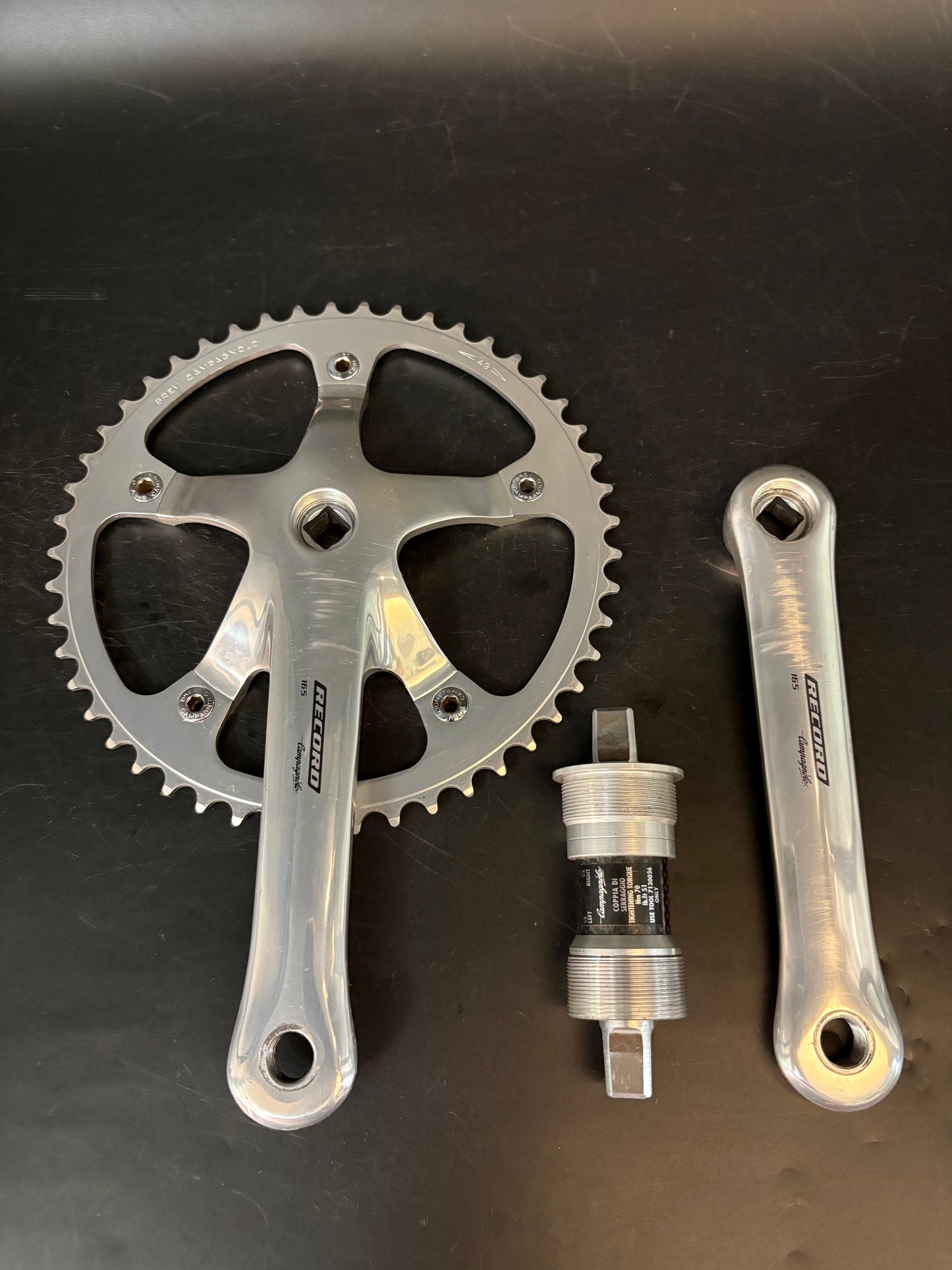 Campagnolo Record Pista Crankset Silver 165mm 49t