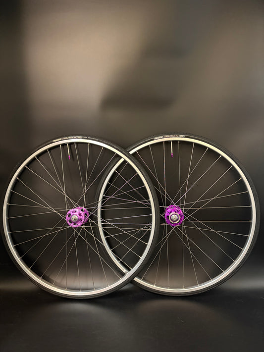 H Plus Son TB14 / Paul Components HF Wheelset Purple 32h