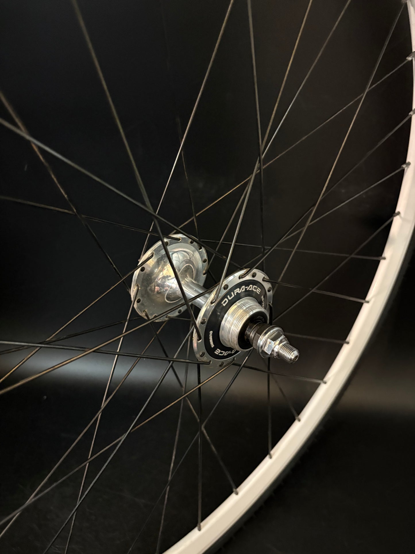 Velocity Deep V White / Dura Ace 7600 HF Rear Wheel 32h