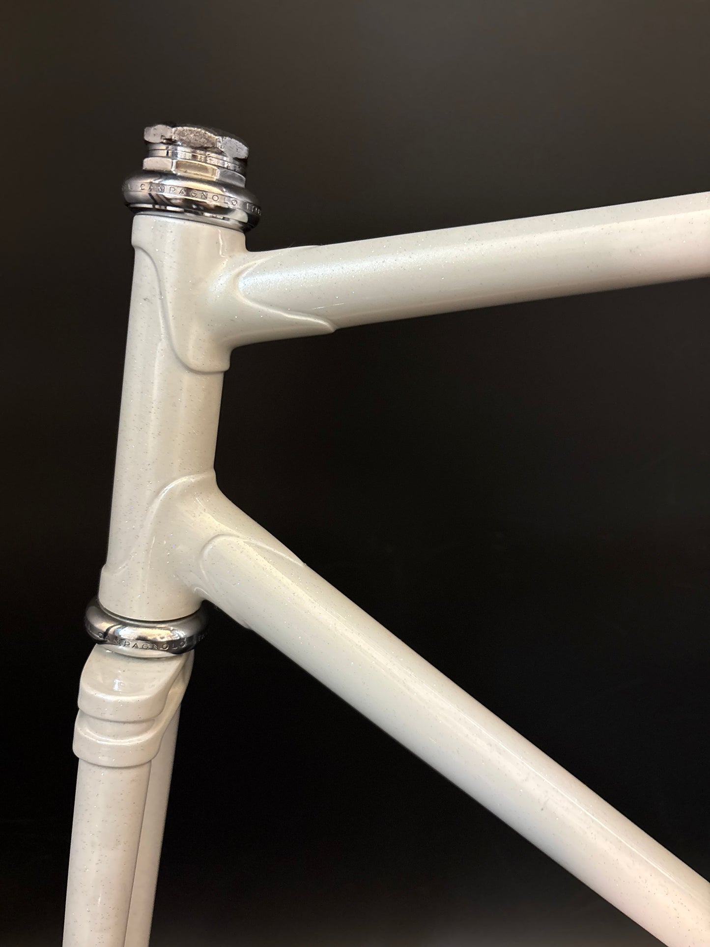 Unbranded Track Frameset White Sparkle 56cm ST 55cm TT