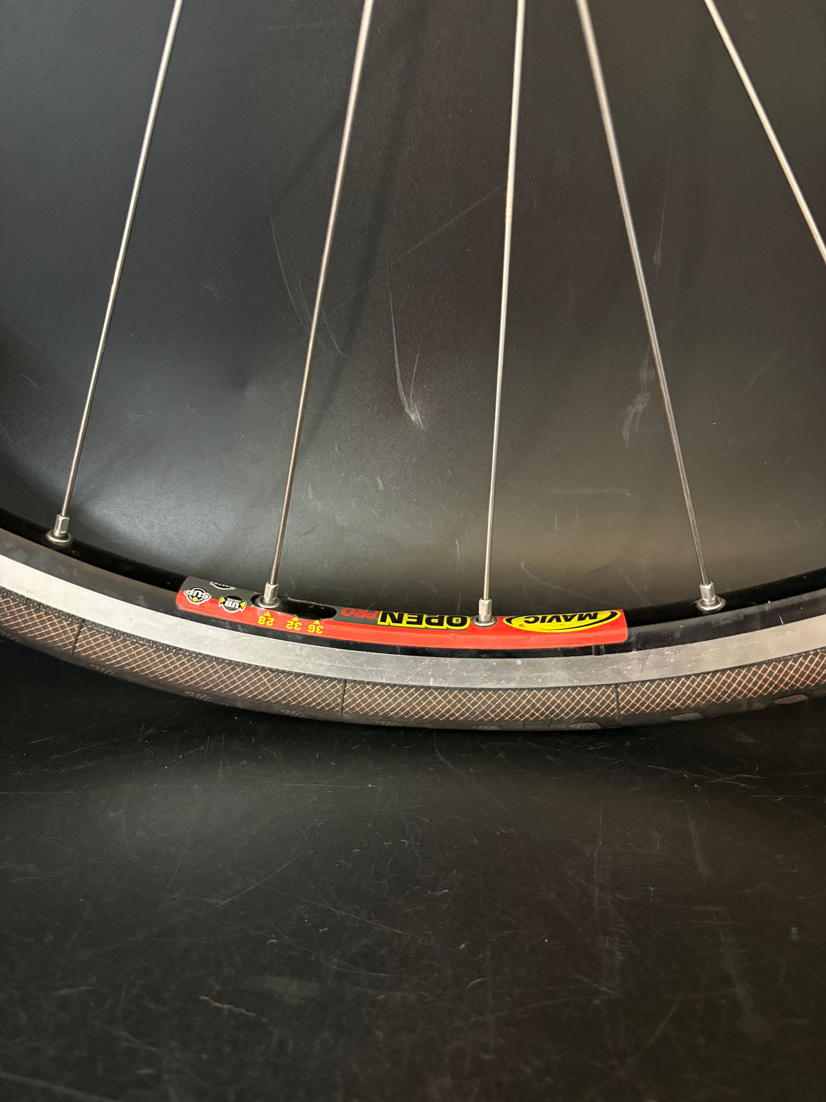 Mavic Open Pro Black / Dura Ace 7710 Wheelset 28h
