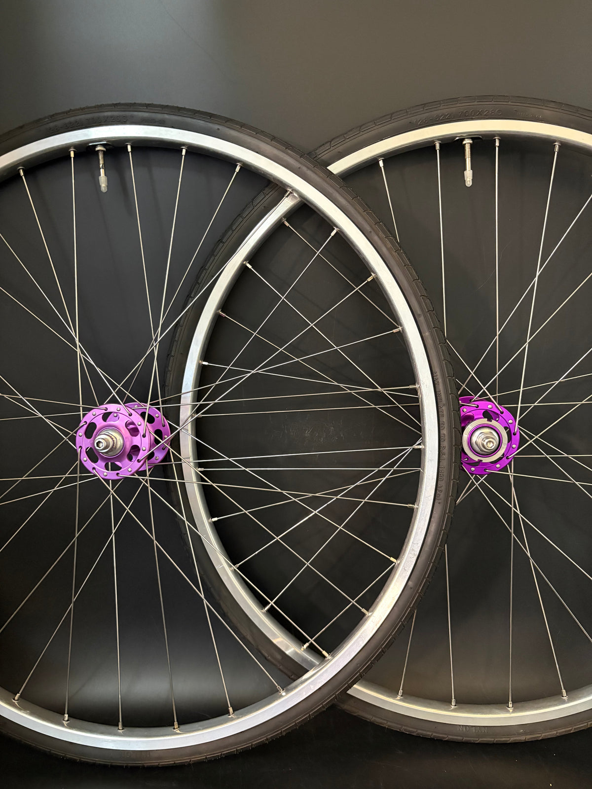 H Plus Son Tb14 Silver / Paul Components Purple Wheelset 32h