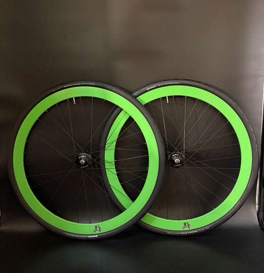 Velocity B43 Green / Gran Compe HF Wheelset 32h