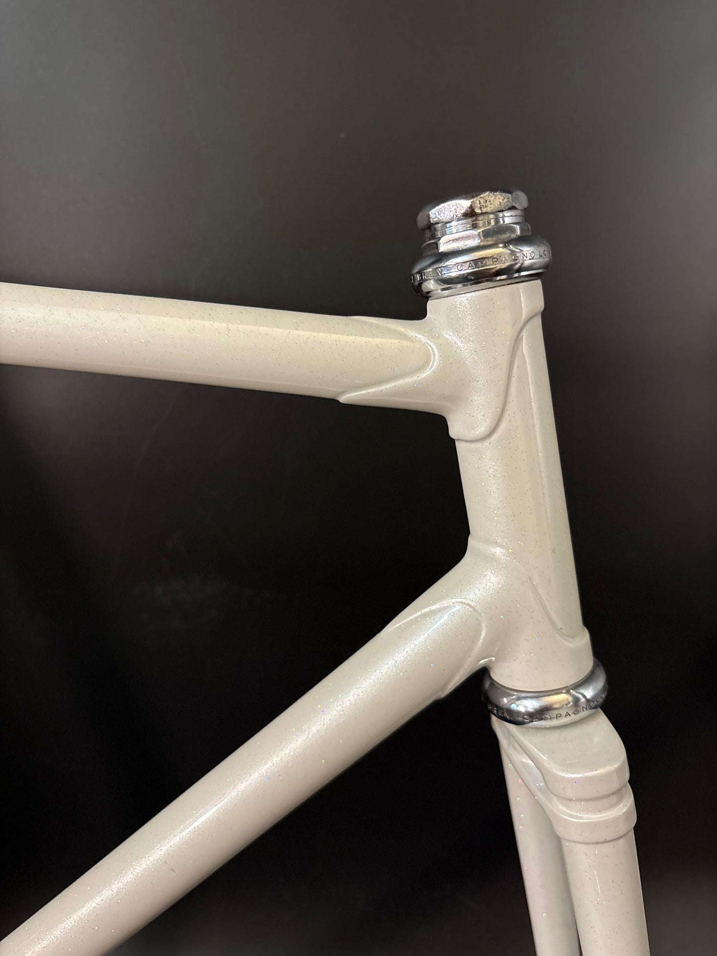 Unbranded Track Frameset White Sparkle 56cm ST 55cm TT