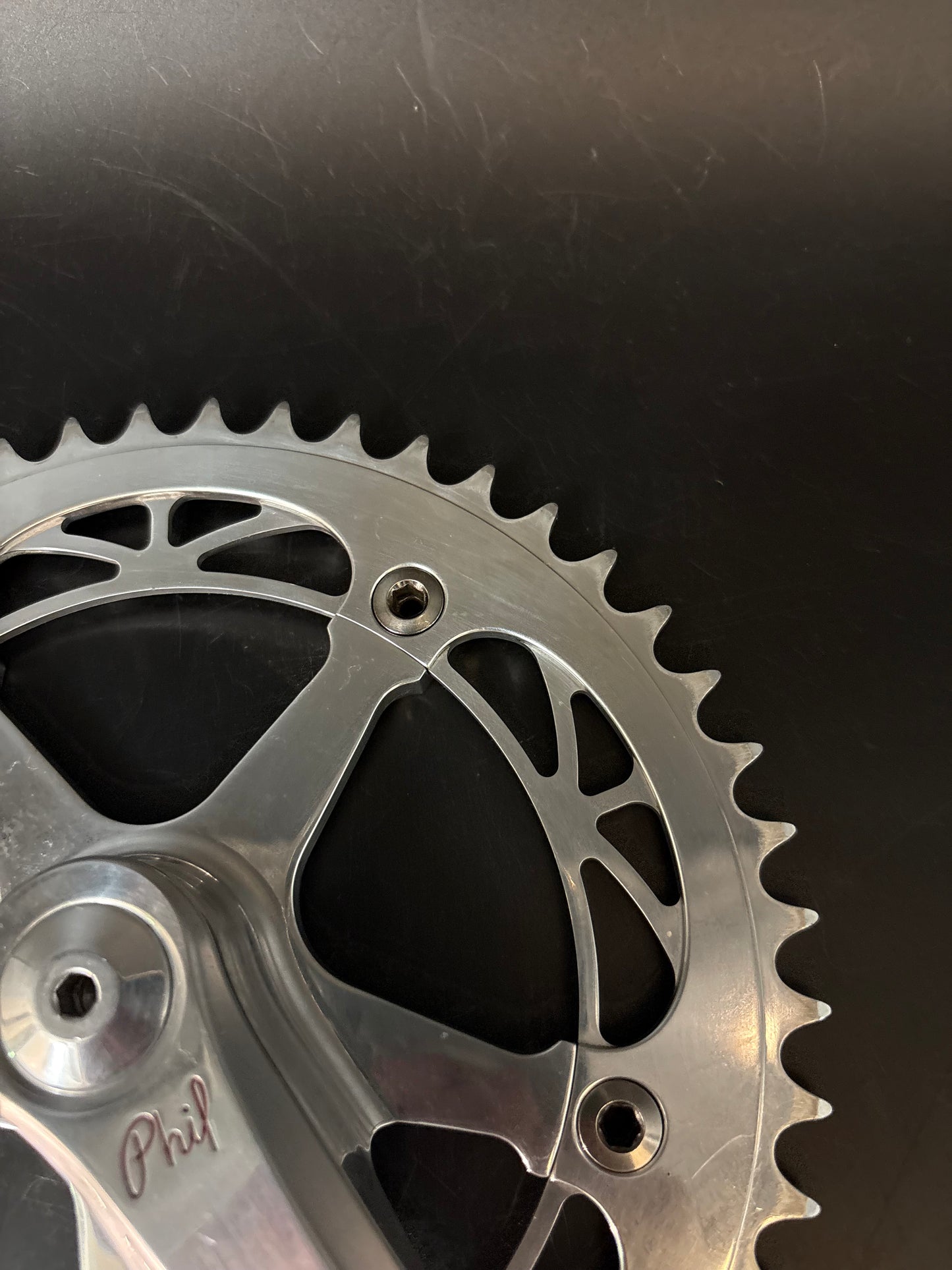 Phil Wood Track Crankset Silver 165mm 48t