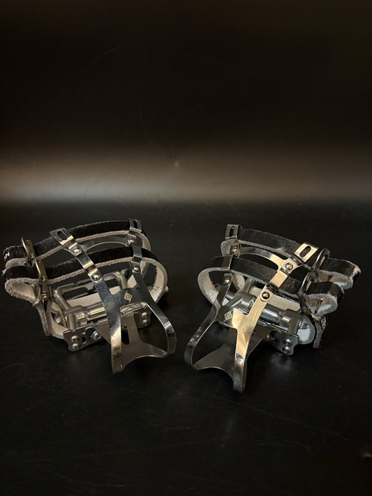 MKS Sylvan Next Silver / MKS Leather Double Straps Pedal Setup