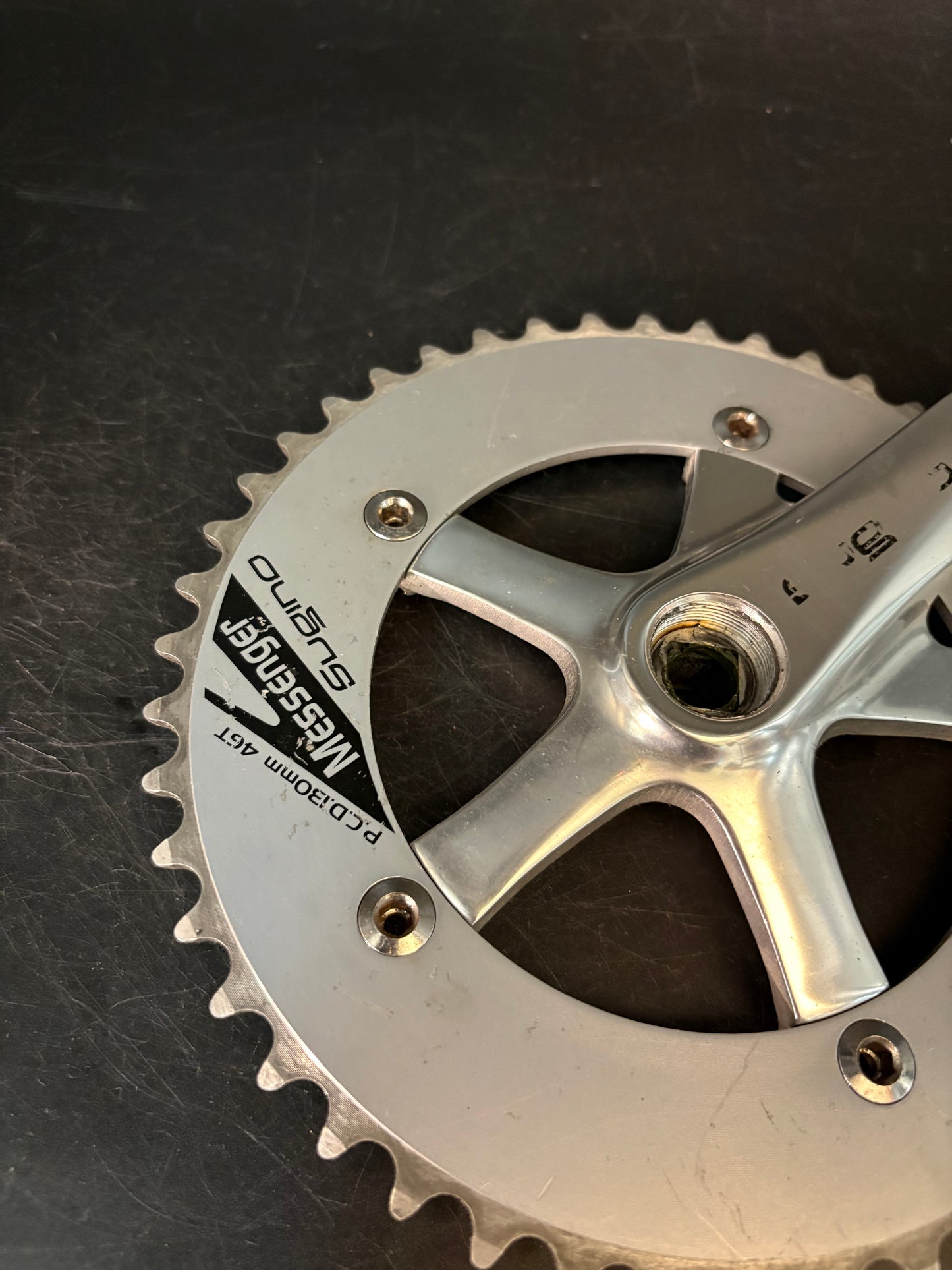 Sugino Messenger Crankset Silver 165mm 46t 130bcd