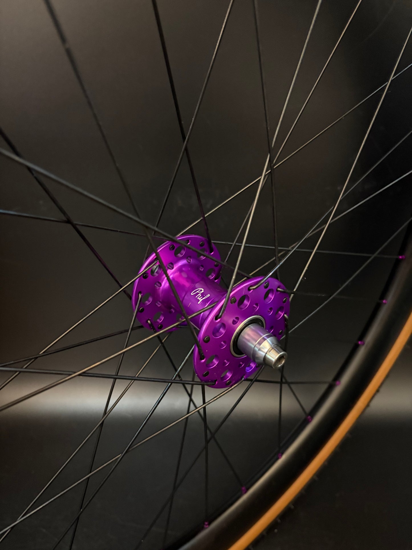 Light Bicycle 55/65mm Carbon / Phil Wood Pro HF Wheelset Purple 32h