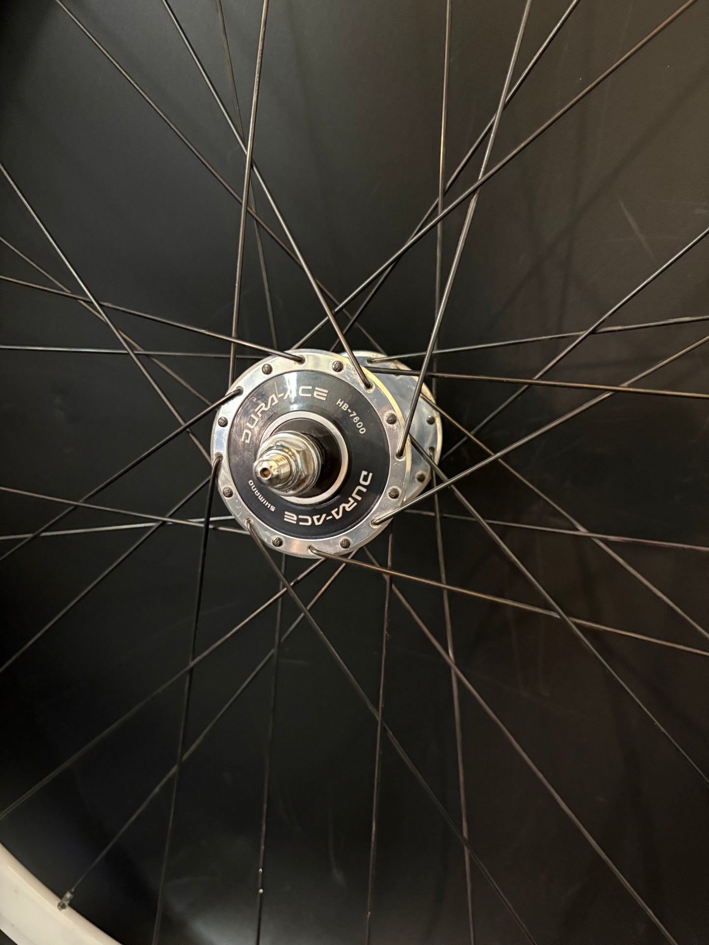 Velocity Deep V White / Dura Ace 7600 HF Rear Wheel 32h