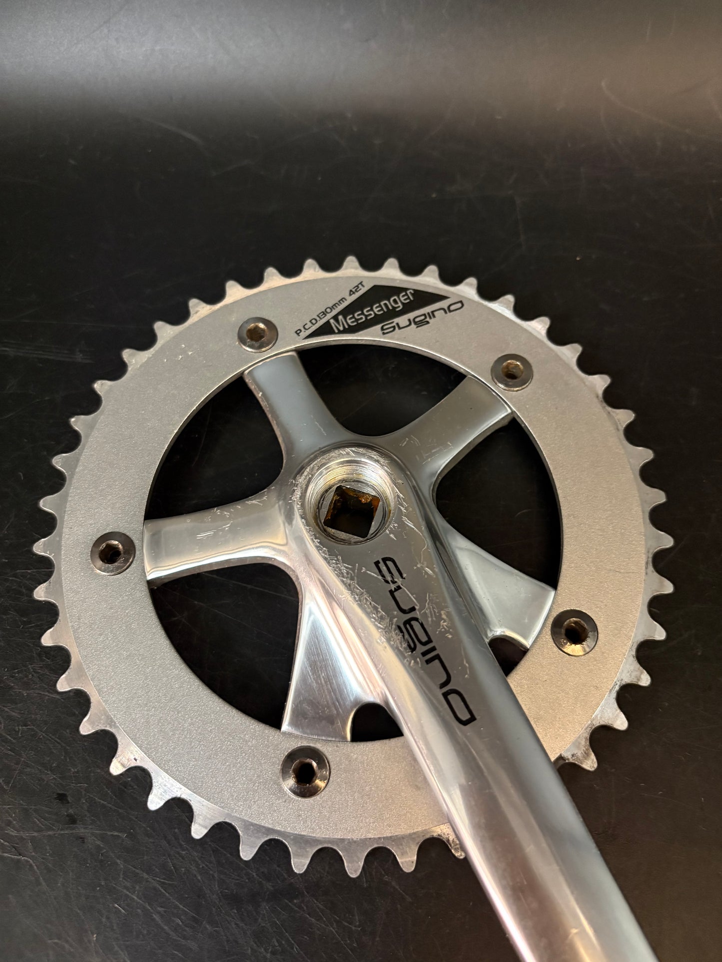Sugino Messenger Crankset Silver 165mm 42t 130bcd