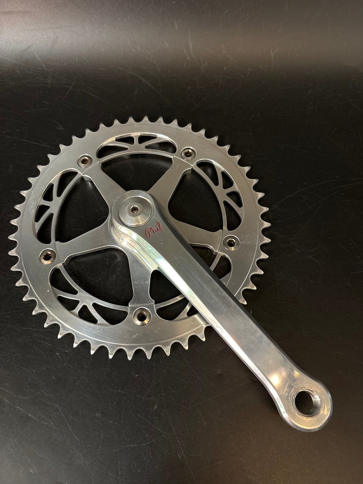 Phil Wood Track Crankset Silver 165mm 48t