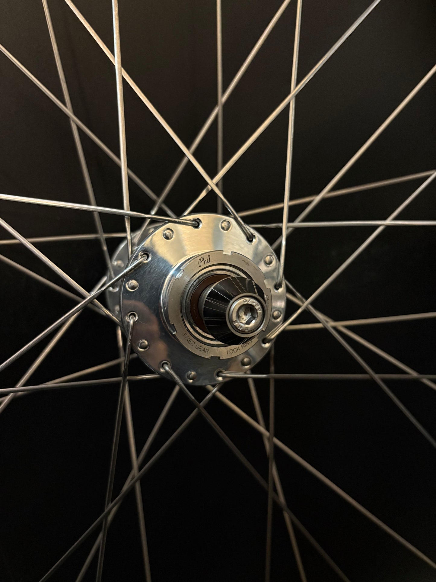 Track Lab Light Bicycle Custom Built Phil Wood Carbon Wheelset 32h