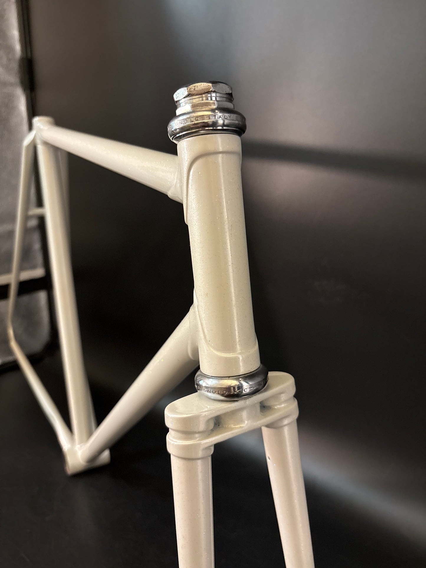 Unbranded Track Frameset White Sparkle 56cm ST 55cm TT