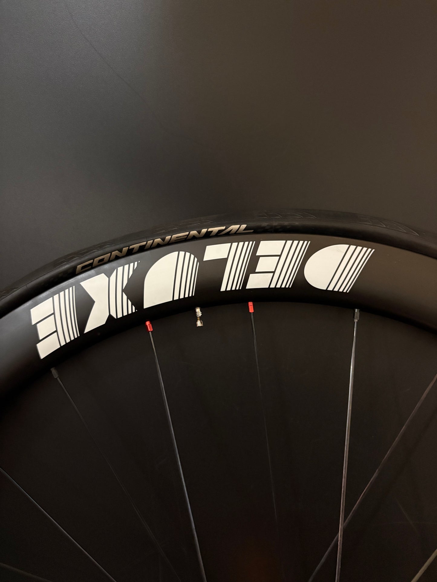 Deluxe White Logo 45mm Carbon / Mack Hubs Wheelset Orange 24h