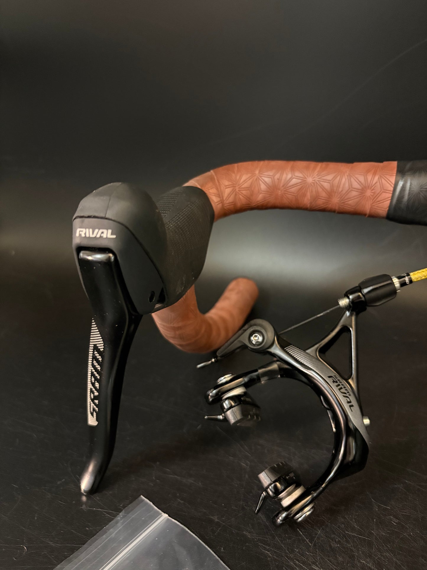 Unbranded Drop Handlebar Black 40cm 31.8 w/ Sram Rival Brakes + Hoods