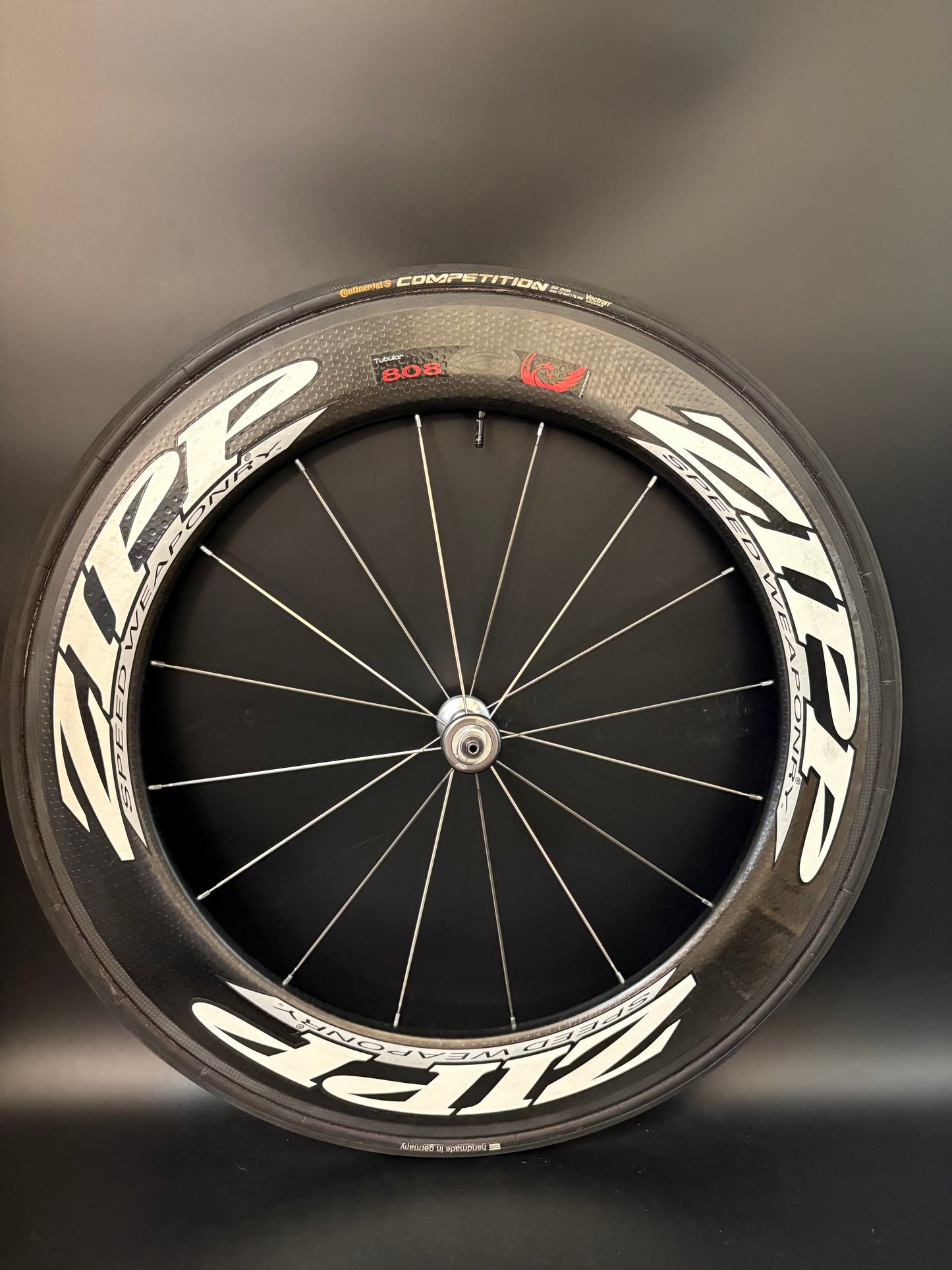 Zipp 808 Firecrest Tubular Front Wheel Carbon 16h