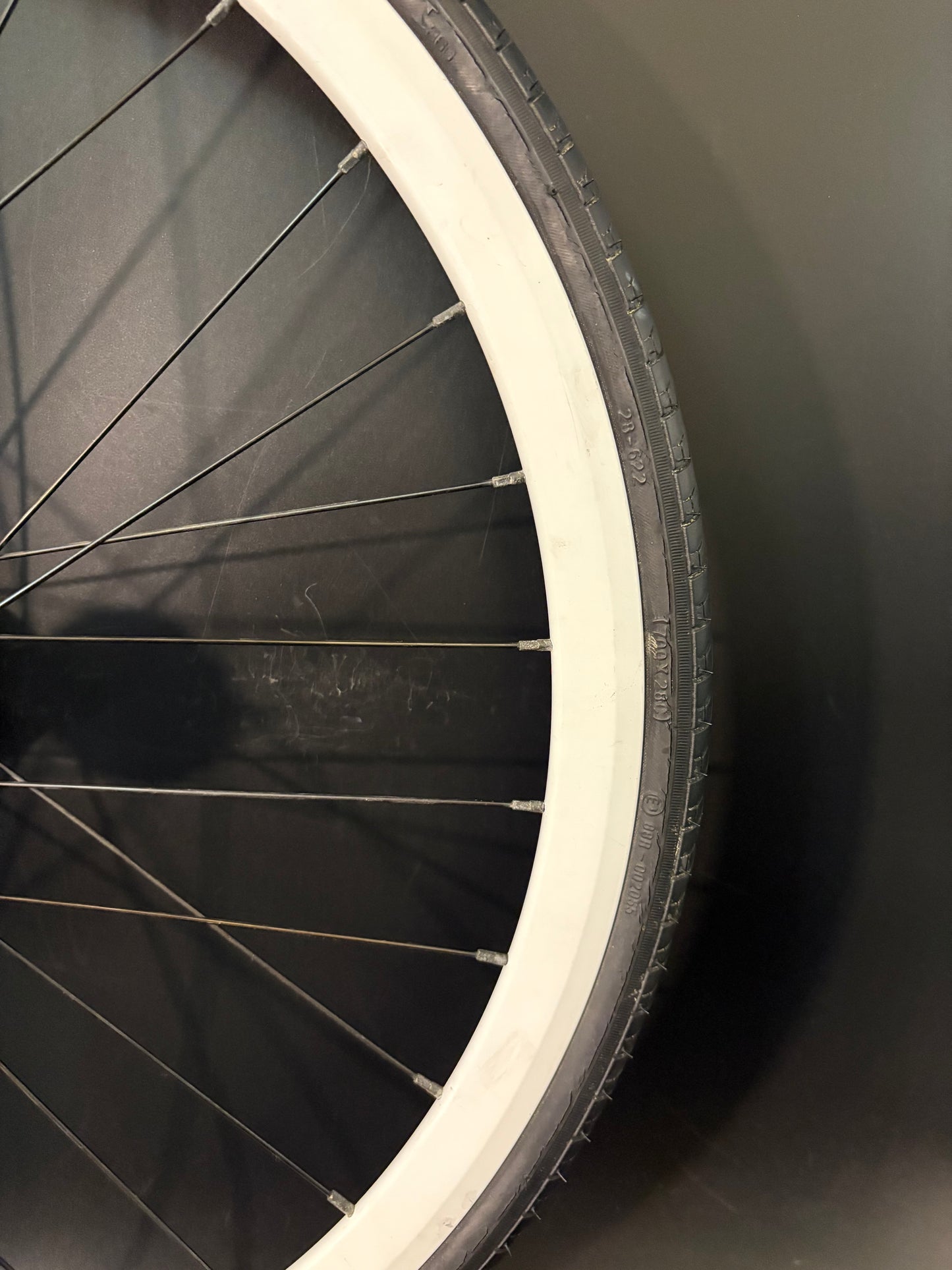 Velocity Deep V White / Dura Ace 7600 HF Rear Wheel 32h