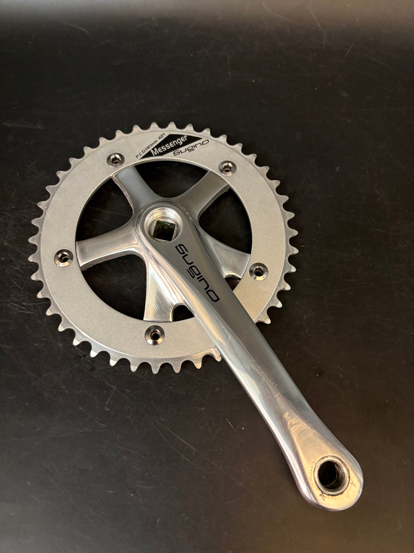 Sugino Messenger Crankset Silver 165mm 42t 130bcd
