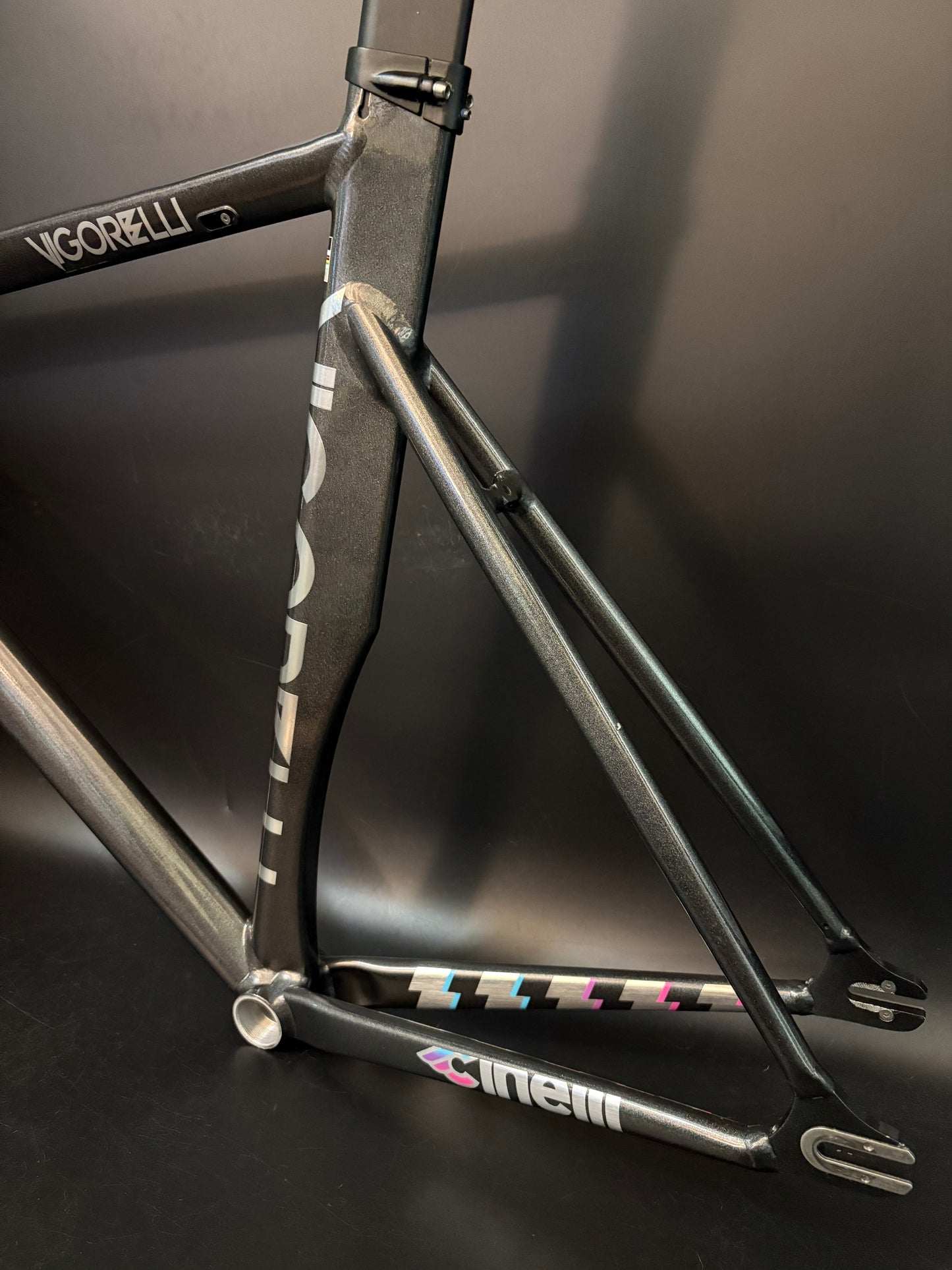 Cinelli Vigorelli 2024 Frameset Grey Rainbow Sparkle L