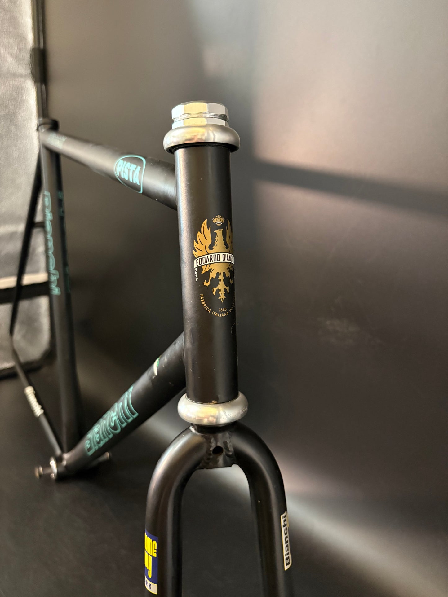 Bianchi Pista Frameset Black 57cm w/ Crankset + Saddle