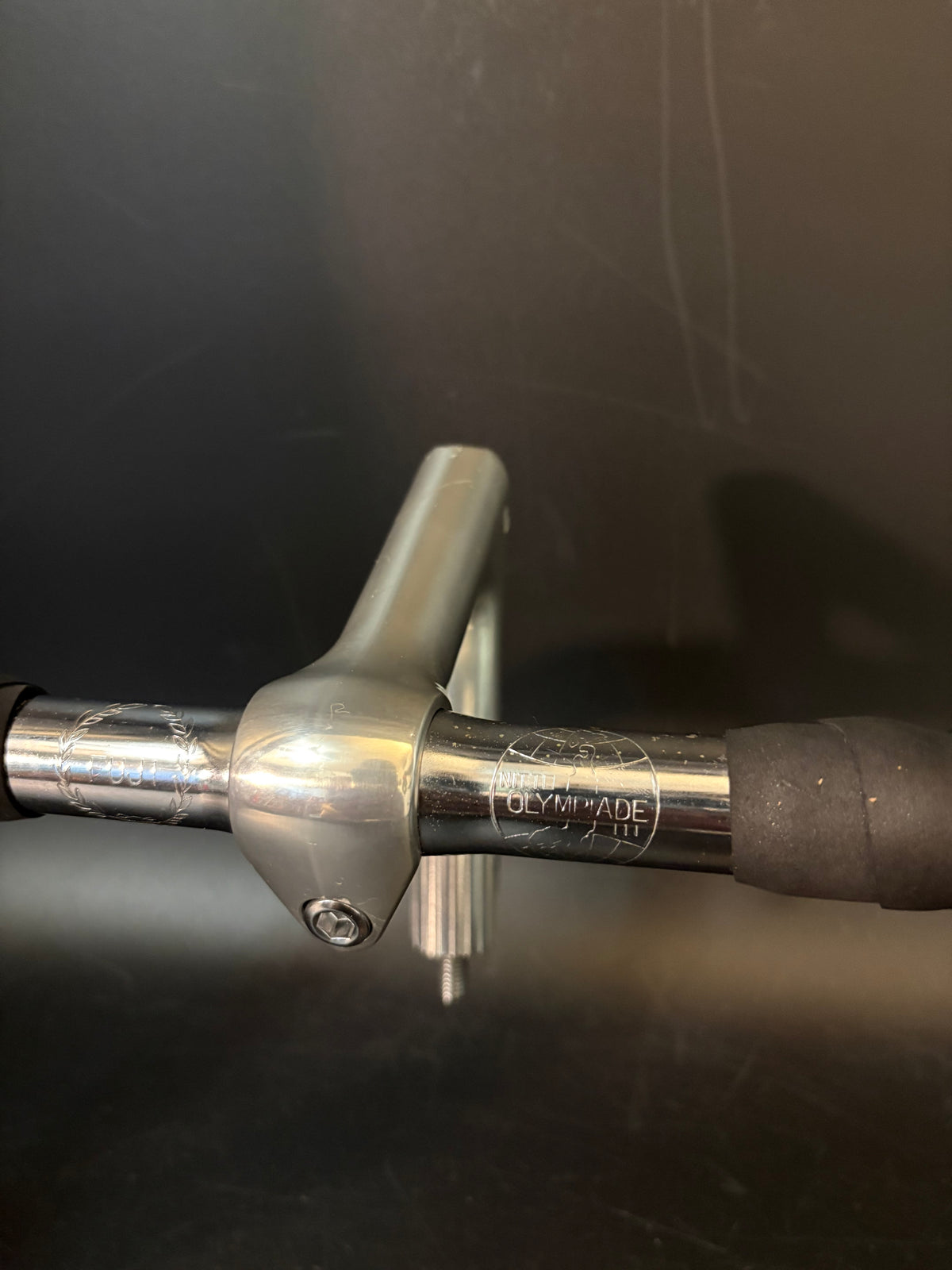 Nitto Fuji Olympiade Drop Handlebar Silver 39cm + Nitto Jaguar Stem 100mm 25.4