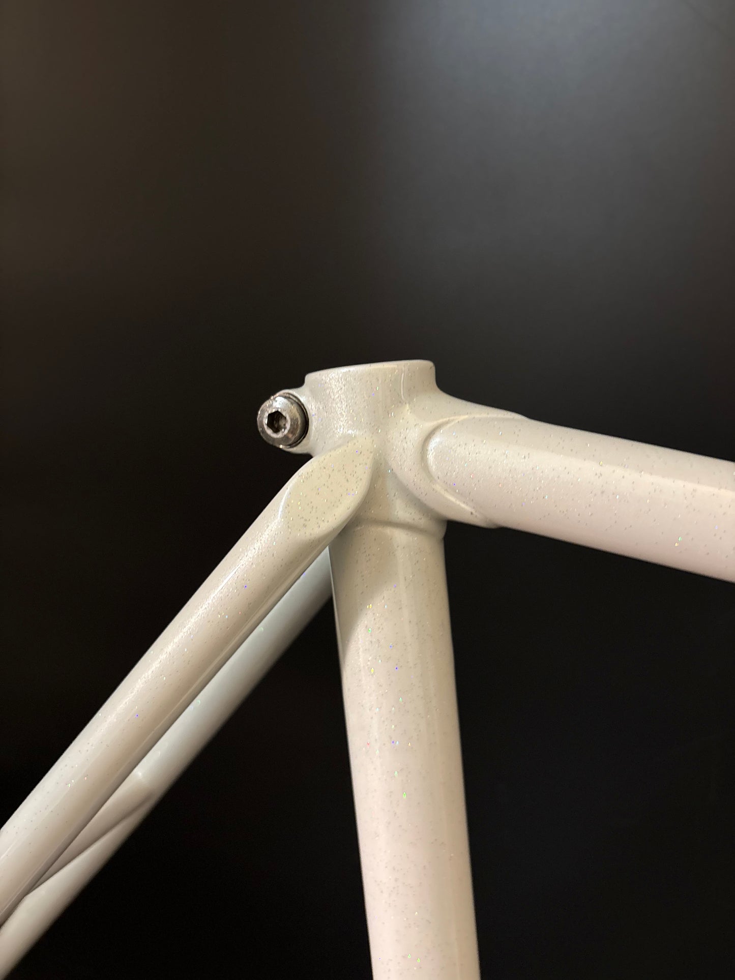 Unbranded Track Frameset White Sparkle 56cm ST 55cm TT