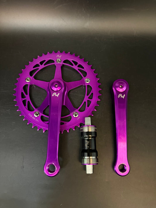 Phil Wood Track Crankset Purple 165mm 48t