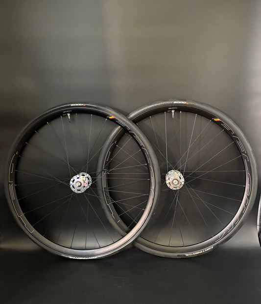 HED Belgium R Black / Phil Wood SLR Silver Wheelset 28h
