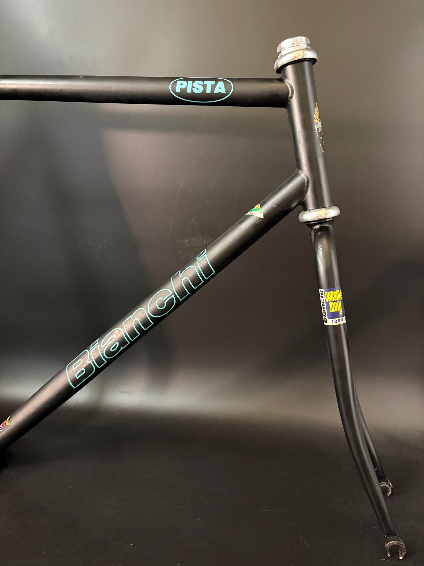 Bianchi Pista Frameset Black 57cm w/ Crankset + Saddle
