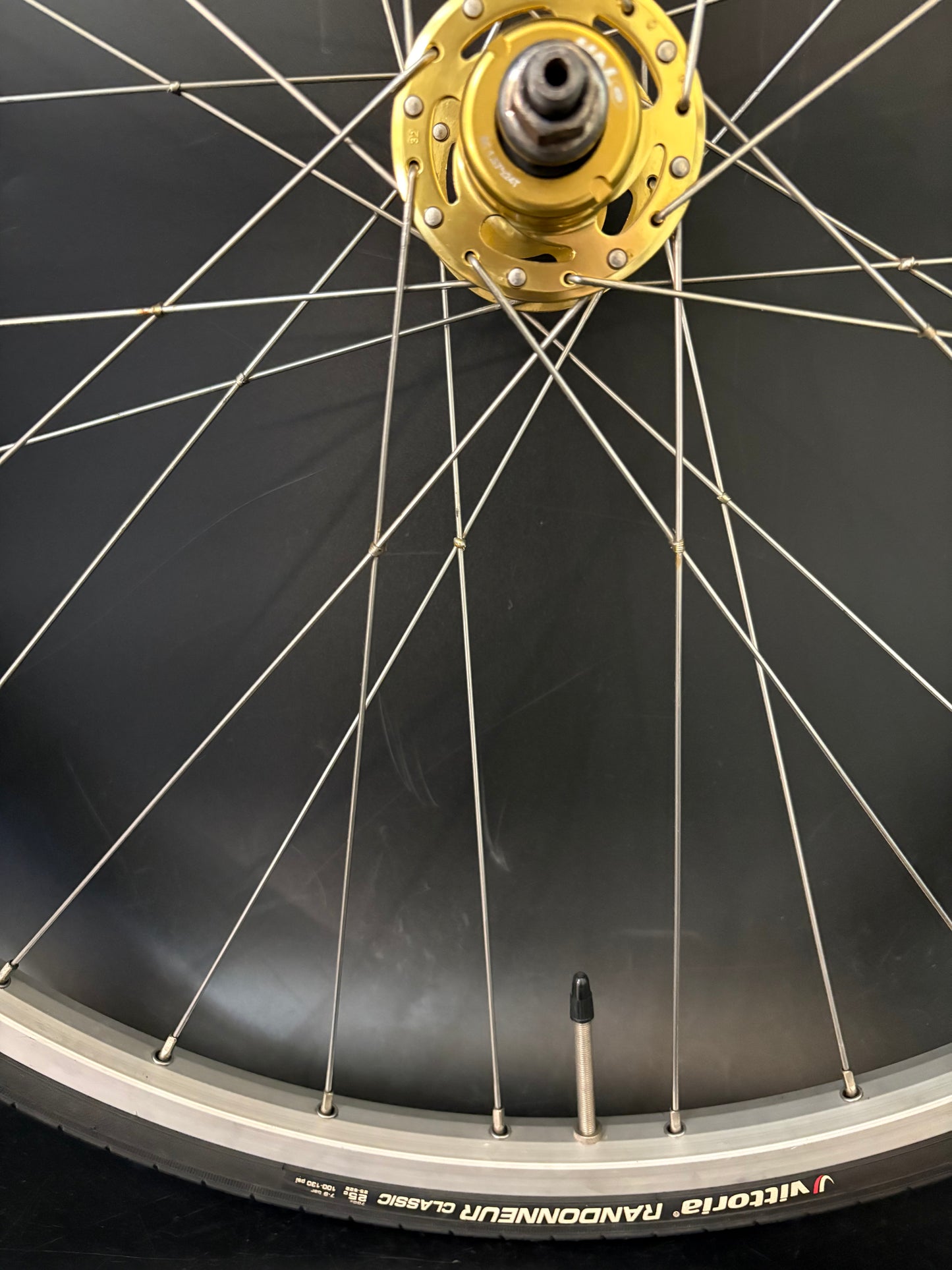 Sun Rims CR18 Silver / All City Gold Rear Wheel 32h