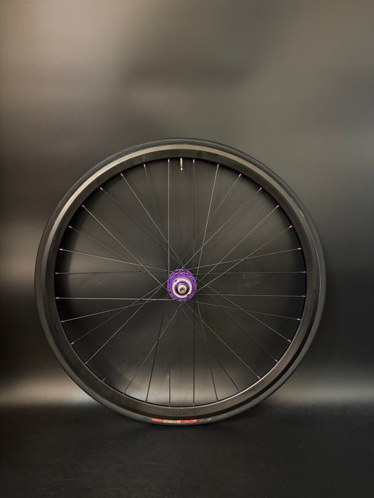 Velocity Deep V Black / Profile Purple Rear Wheel 32h