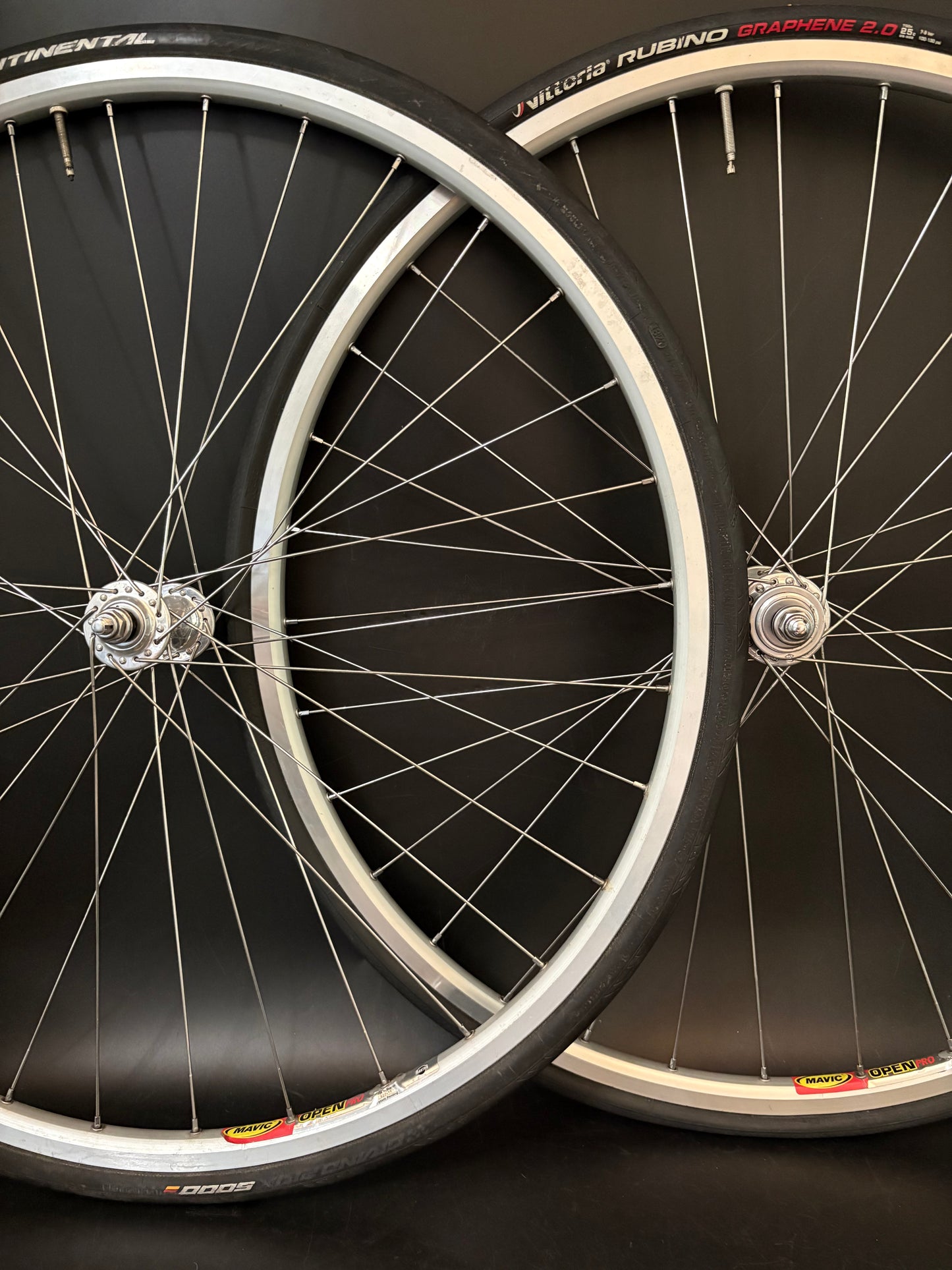 Mavic Open Pro / Campagnolo Record LF Wheelset Silver 32h