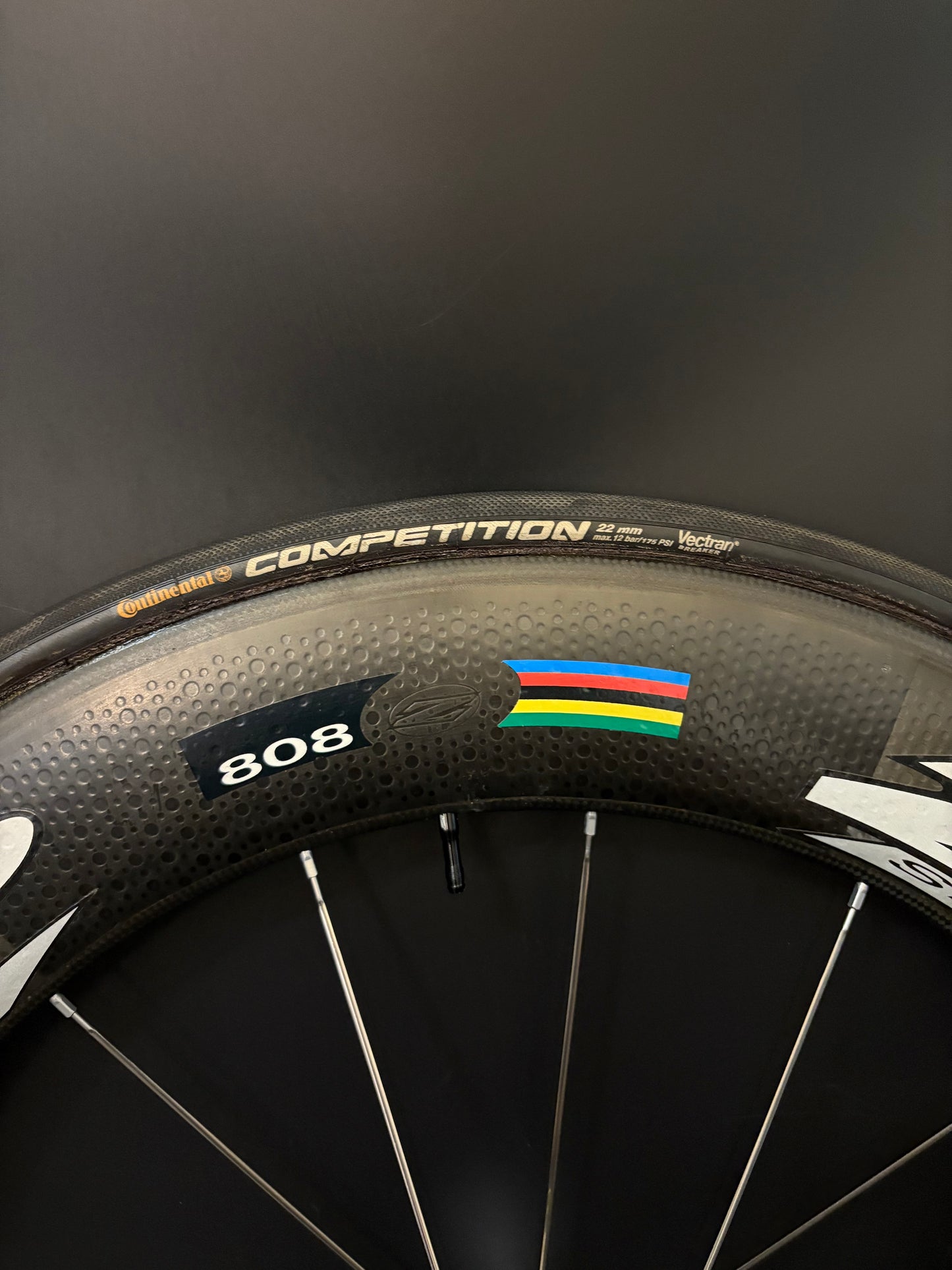Zipp 808 Tubular Front Wheel Carbon 16h