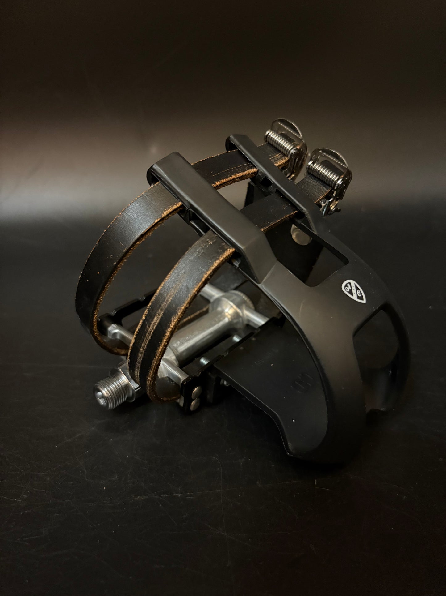 MKS Sylvan Black / All City Leather Double Straps Pedal Setup