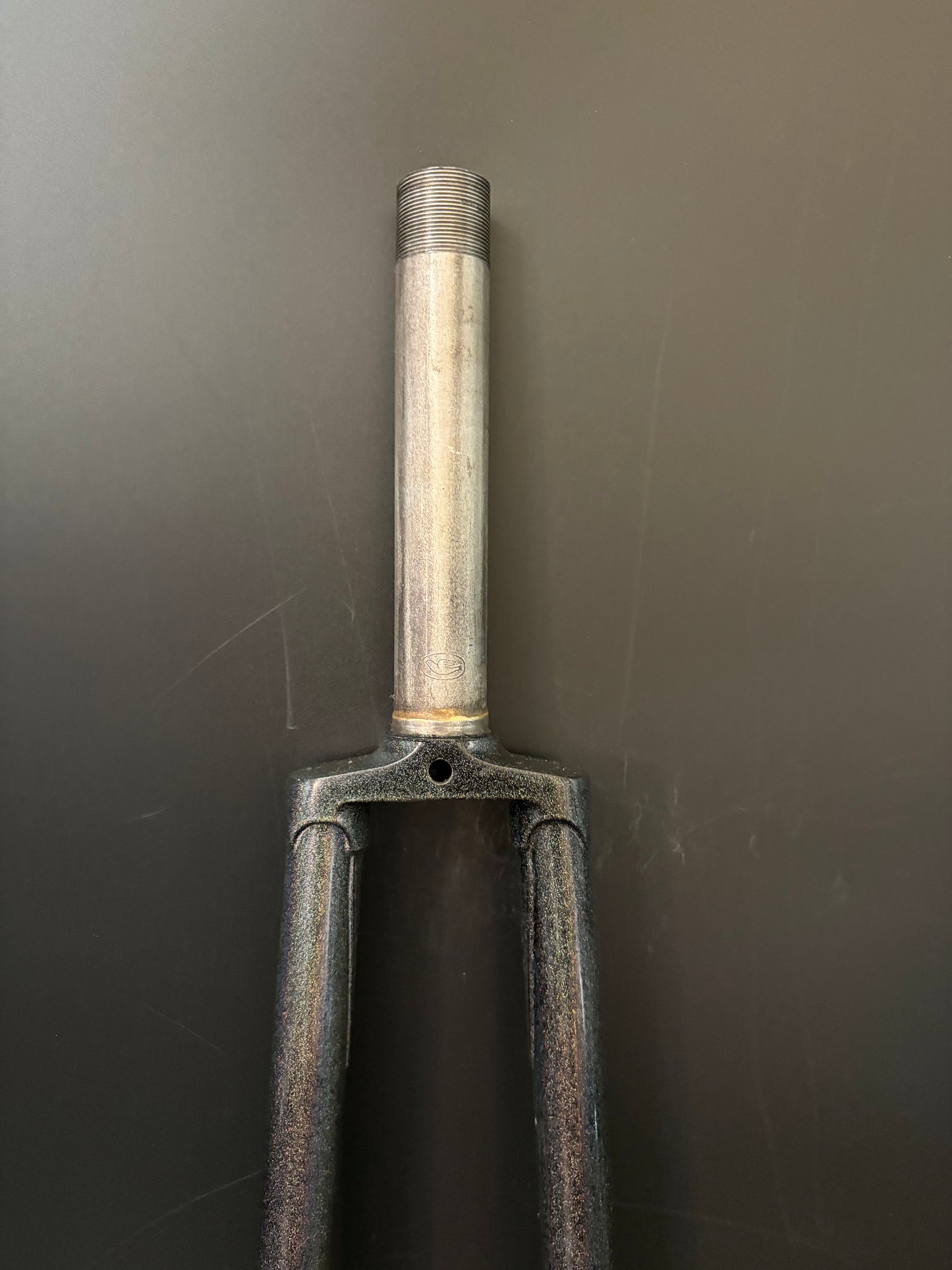 Unbranded Columbus Tubing Fork Grey Rainbow Sparkle 1” Threaded 147mm