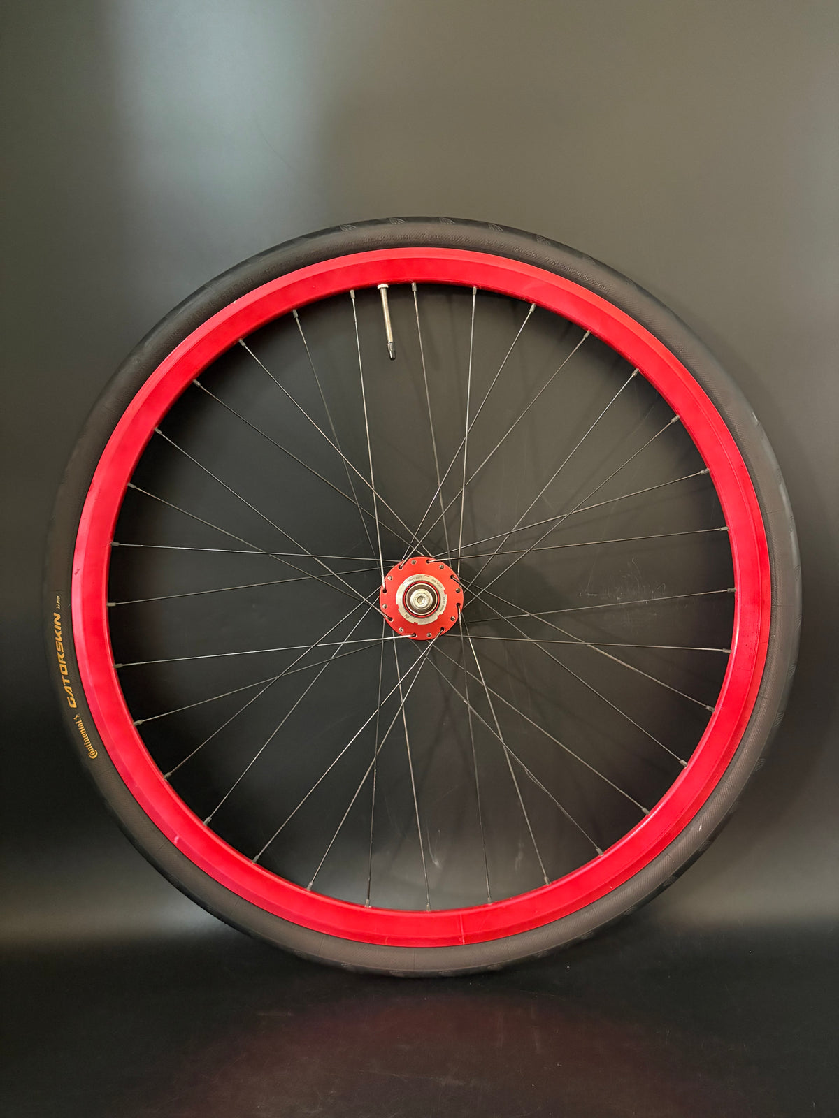 Velocity Deep V / Phil Wood Wheelset Red 32h