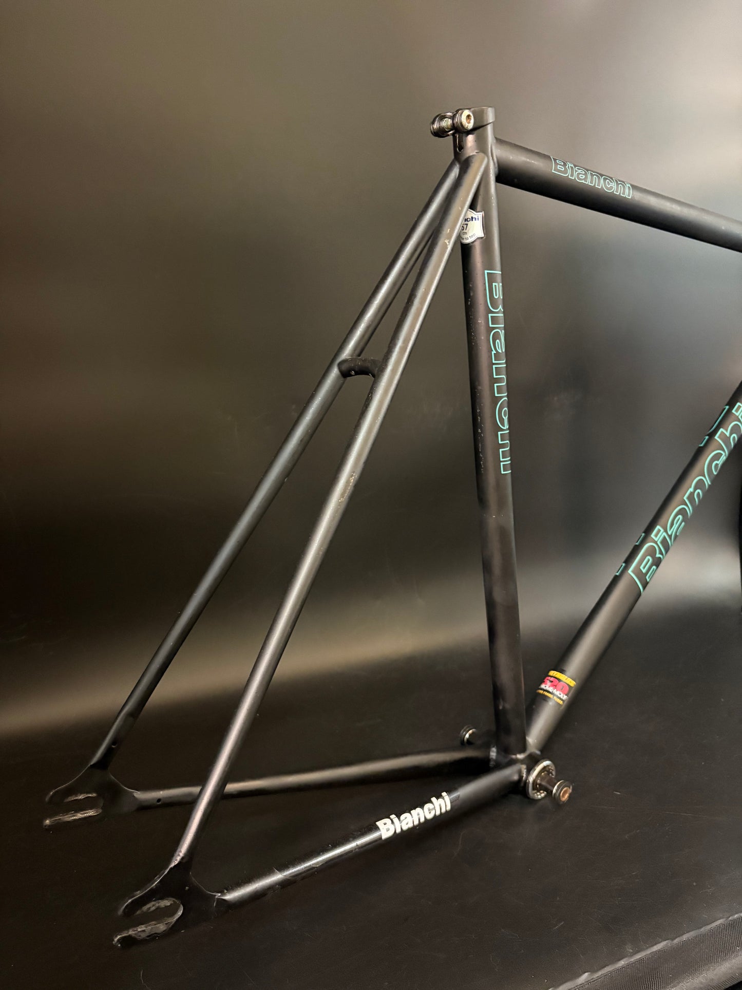 Bianchi Pista Frameset Black 57cm w/ Crankset + Saddle