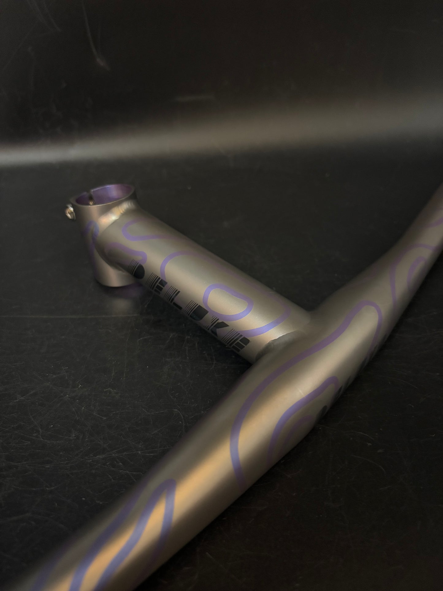 Deluxe Ti Custom Anodized Integrated Flat Handlebar / Stem 720mm 120mm 17deg