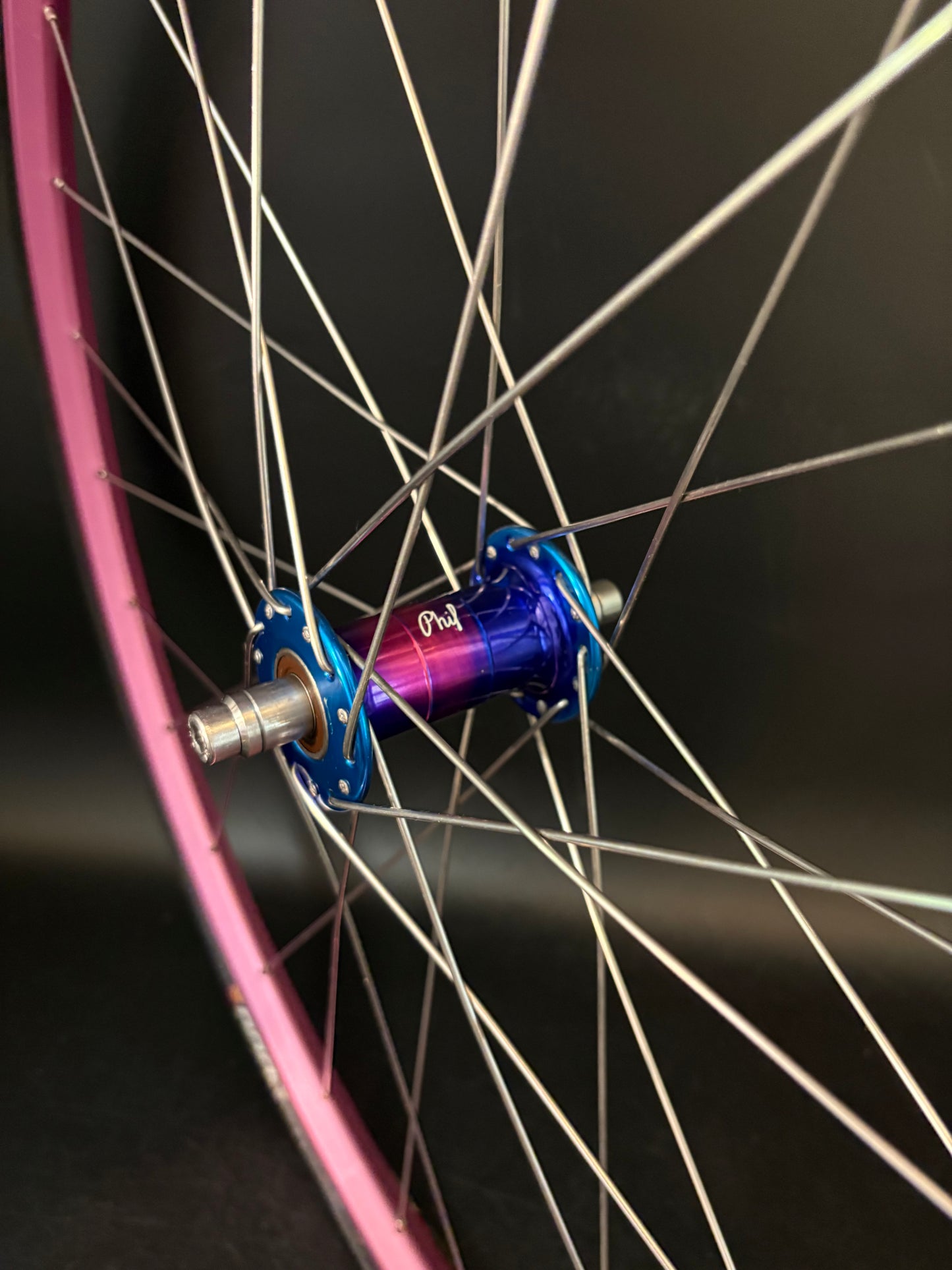 Velocity A23 Turquoise + Pink / Mash SF x Phil Wood Wheelset 28h