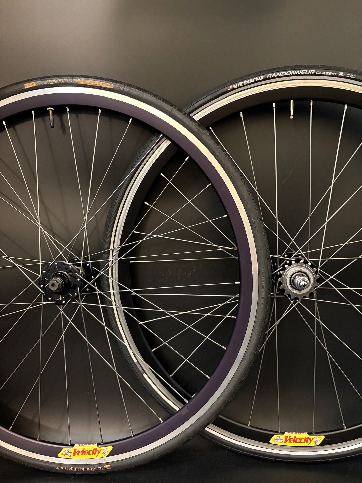 Velocity Deep V Black Machined / All City Wheelset 32h