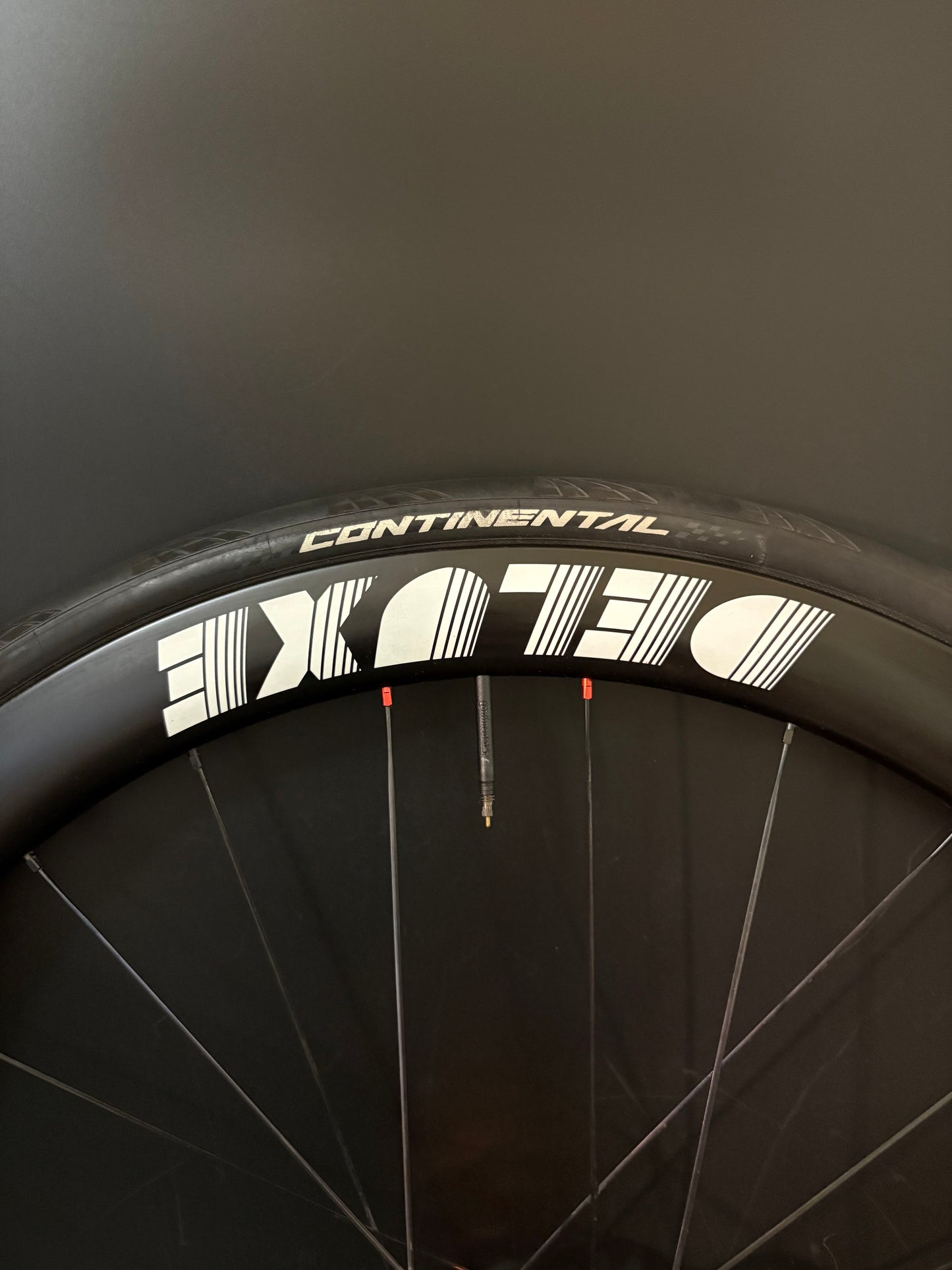 Deluxe White Logo 45mm Carbon / Mack Hubs Wheelset Orange 24h