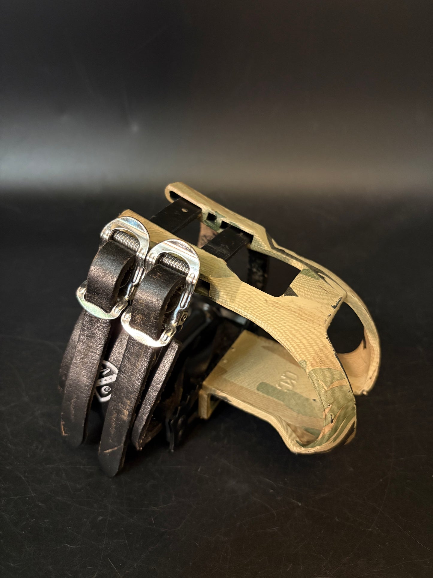 MKS Mash Wide / All City Leather Double Straps Pedal Setup Black