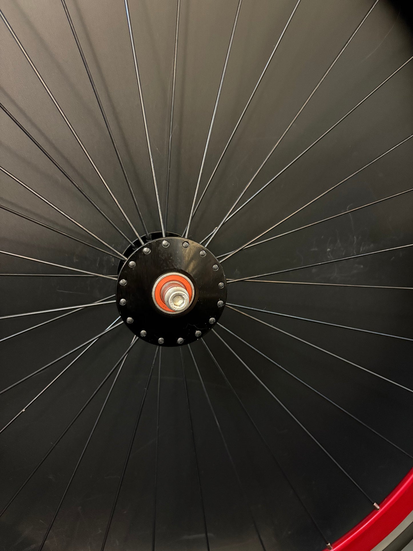 Velocity Deep V Red Machined / Phil Wood Wheelset Black 32h